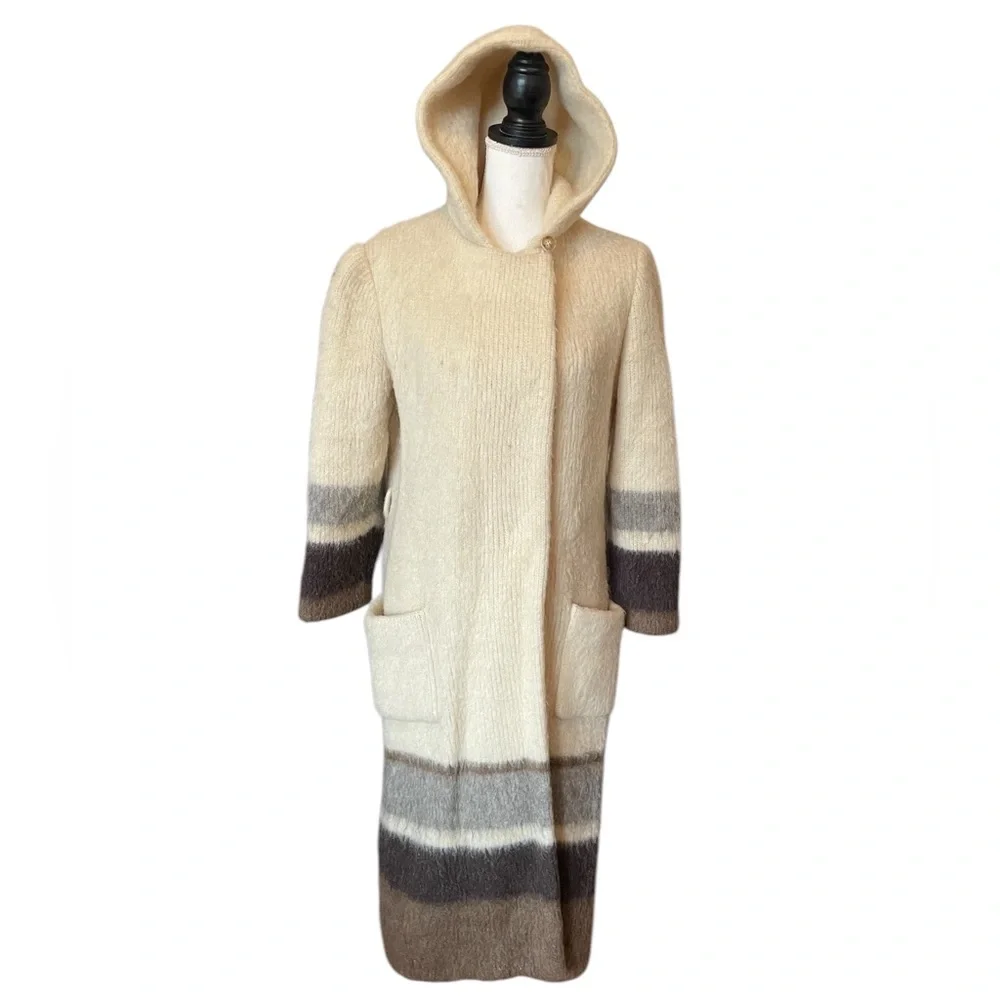 Vintage 70s Icelandic Wool Trench Coat Hooded by Hilda LTD